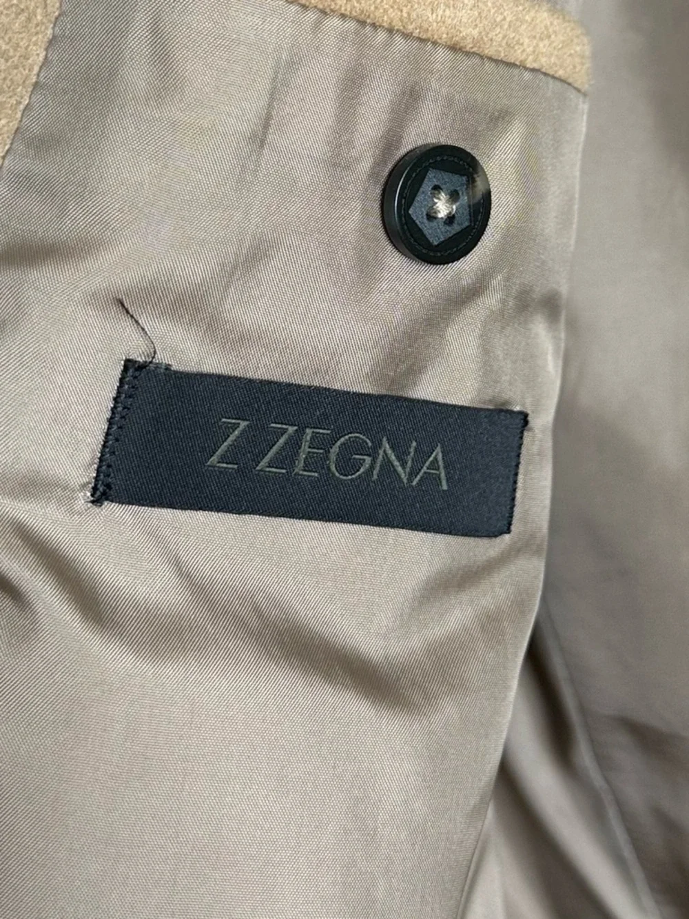 Z Zegna Camel/Taupe Wool-Blend Coat - Picture 4 of 9
